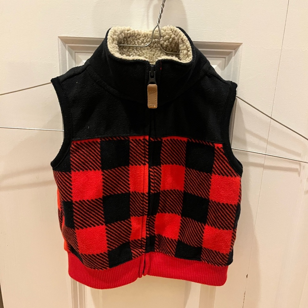 Carter's Red and Black Plaid Kids Vest